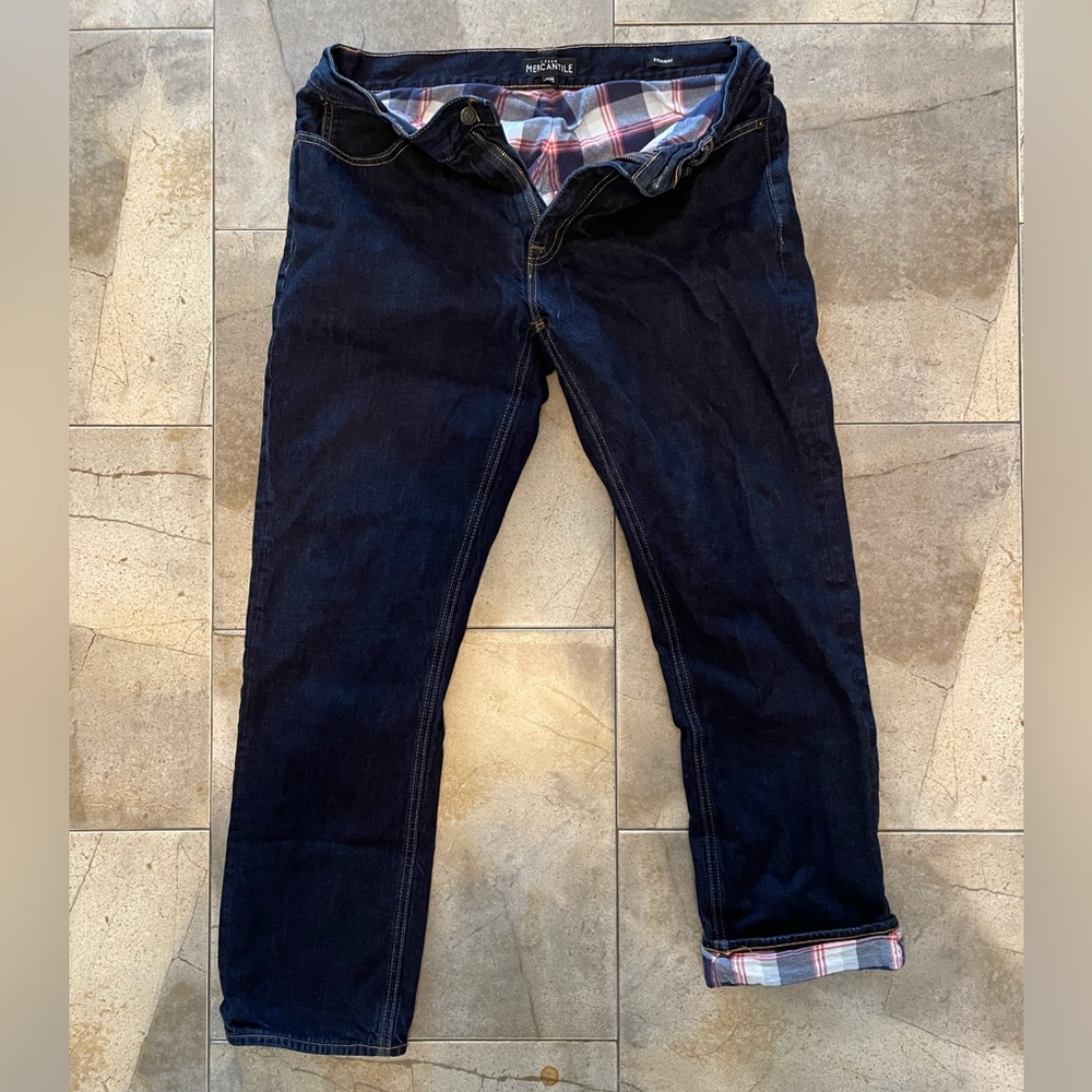 J Crew American Mercantile Flannel Lined Jeans